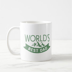 Caneca De Café Melhor Pai do Mundo de Tipografia Verde Clássica