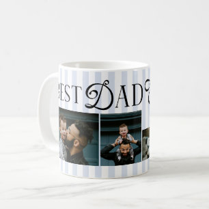 Caneca De Café Melhor Pai do Mundo Listras Azuis 3 Fotos Presente