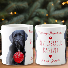 Caneca De Café Melhor Pai Labrador De Natal Em Laboratório Preto