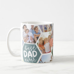 Caneca De Café Melhor Pai Nunca Foto de Hexágonos Verdes