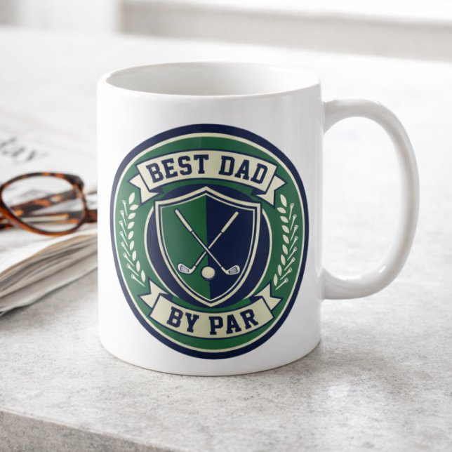 Caneca De Café Melhor Pai pela Bola de Golfe Par Presente Diverti (Best Dad By Par mug for golf dads. Perfect for a good cup of coffee before heading to the greens. )