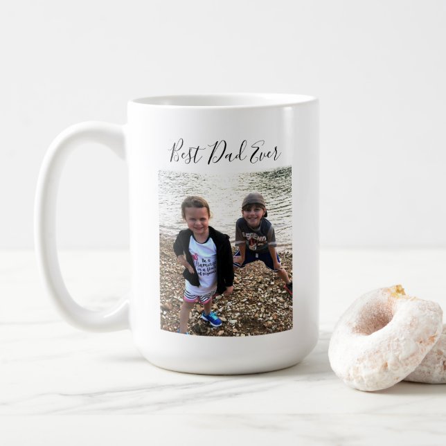 Caneca De Café Melhor Pai Personalizar Fotografia Moderna de Cali (Com Donut)