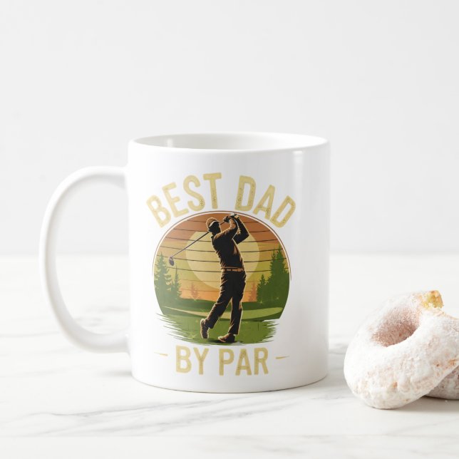 Caneca De Café Melhor Pai Por Par - Pai De Golfe (Com Donut)