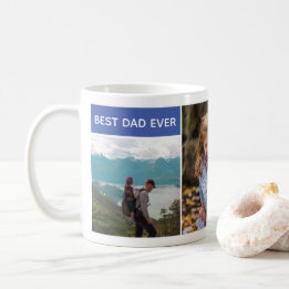 Caneca De Café Melhor Pai, Três Colagem de Fotos, Personalizada