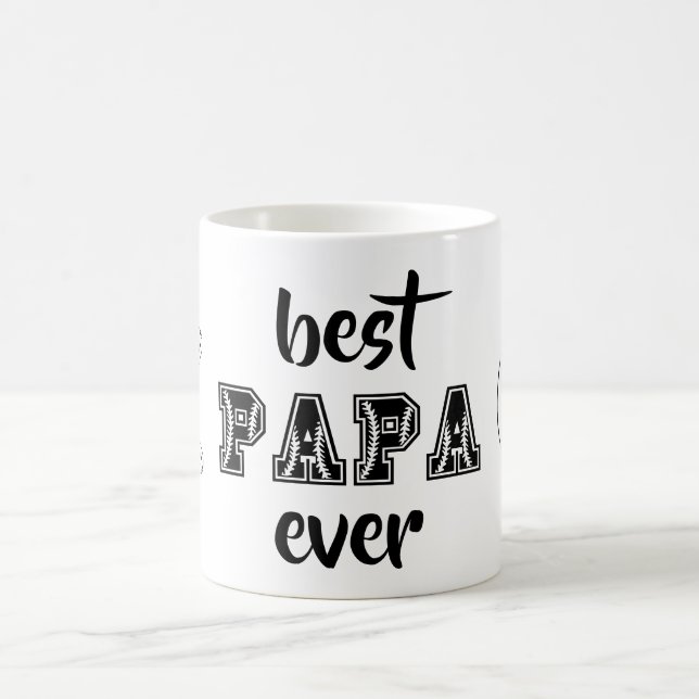 Caneca De Café Melhor Papa Nunca Personalizado Tema De Baseball (Centro)
