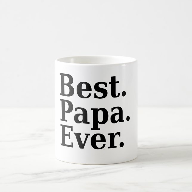 Caneca De Café Melhor. Papá. Nunca. (preto) (Centro)