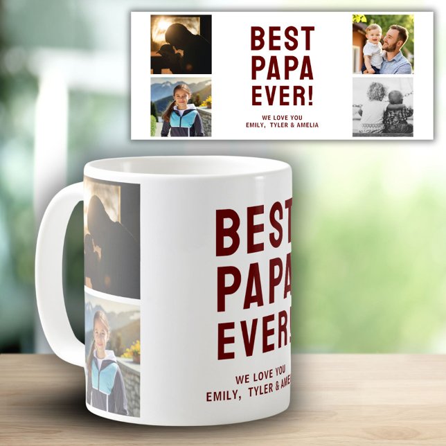 Caneca De Café Melhor Papai de Todos 4 Colagem de Fotos  (Criador carregado)