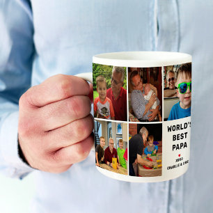 Caneca De Café Melhor Papai do Mundo 8 Colagem de Fotos