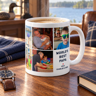 Caneca De Café Melhor Papai do Mundo 8 Colagem de Fotos