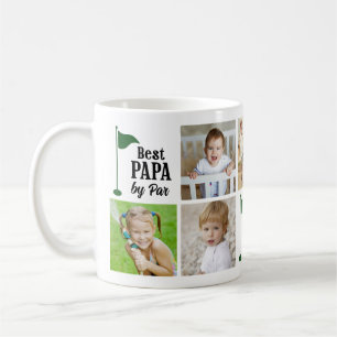 Caneca De Café Melhor Papai pelo Par 7 Foto Colagem Golfista