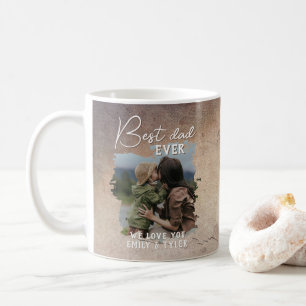 Caneca De Café Melhor Papai Rústico Foto da Família Dia dos Pais 