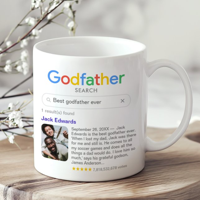 Caneca De Café Melhor Poderoso Padrinho Resultado Da Busca Com Fo (Add your own search term, your godfather's name, a photo and your personal message)