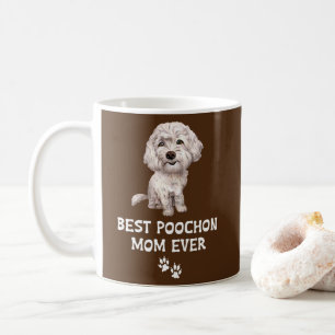 Caneca De Café Melhor Poochon Mãe de Sempre para Bichon Cross Poo