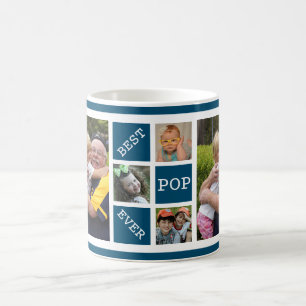 Caneca De Café Melhor Pop De Colagem De Fotos Personalizada De 5