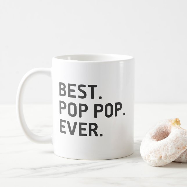 Caneca De Café Melhor Pop de Pop Nunca Mais Engraçado Avô (Com Donut)