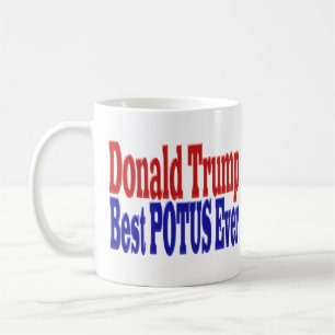 Caneca De Café Melhor POTUS Nunca Donald Trump vermelho
