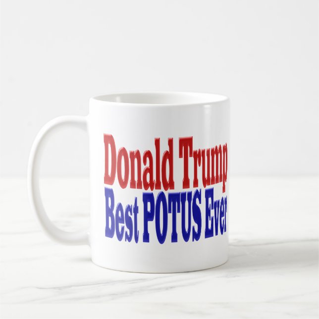 Caneca De Café Melhor POTUS Nunca Donald Trump vermelho (Esquerda)