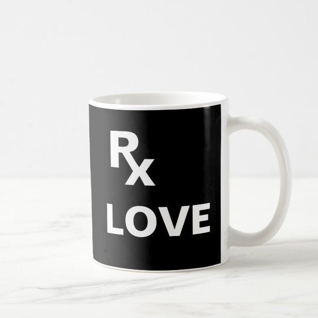 Caneca De Café Melhor Prescrição - "RX AMOR" - Plano de Vida (Direita)