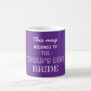 Caneca De Café Melhor Presente do Mundo Roxo para a Noiva