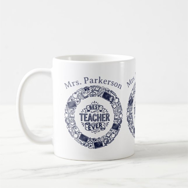 Caneca De Café Melhor Professor de Todos os Tempos (Esquerda)