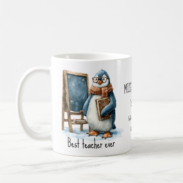 Caneca De Café Melhor Professor de Todos os Tempos Design de Ping (Esquerda)