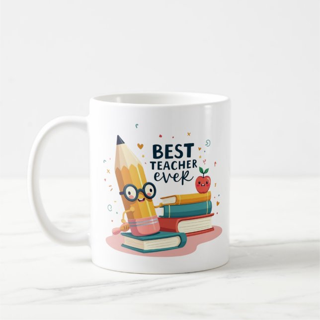 Caneca De Café Melhor Professor de Todos os Tempos Presente de Ag (Esquerda)