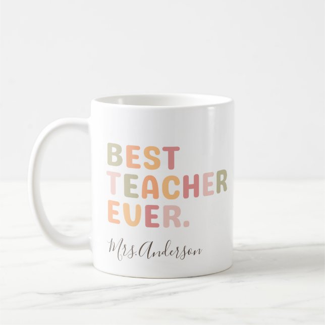 Caneca De Café Melhor Professor de Todos os Tempos Presente de Ag (Esquerda)