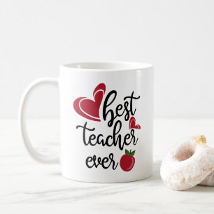 Caneca De Café Melhor professor de todos os tempos tipografia pro