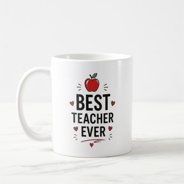 Caneca De Café Melhor Professor de Todos Personalizado (Esquerda)