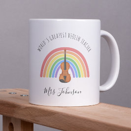 Caneca De Café Melhor Professor de Violino Presente de Agradecime