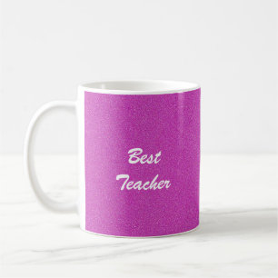 Caneca De Café Melhor Professor, Obrigado, Nome, Rosa Quente