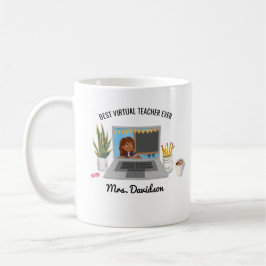 Caneca De Café Melhor Professor Virtual de Todos | Aprendizado à 
