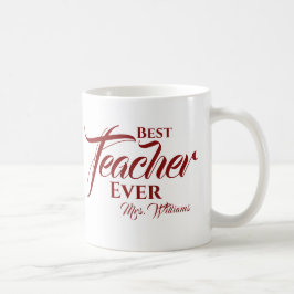 Caneca De Café Melhor Professora Alguma Vez Burgundy - Script De 
