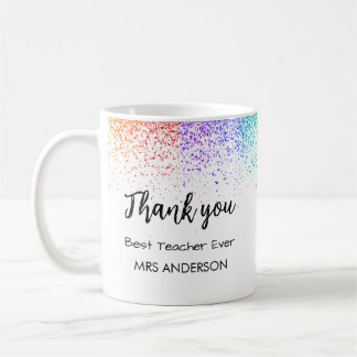 Caneca De Café Melhor Professora Alguma Vez Glitter Mug