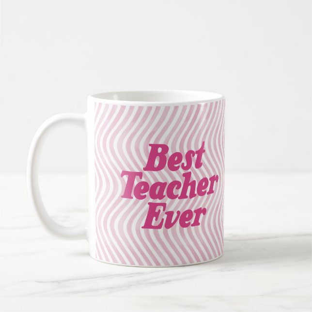 Caneca De Café Melhor Professora Alguma Vez Rosa Mug (Esquerda)