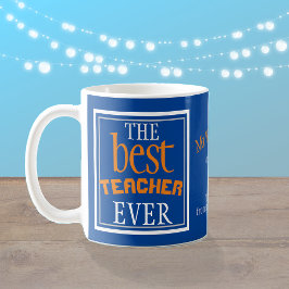 Caneca De Café Melhor Professora Alguma Vez Típica Azul