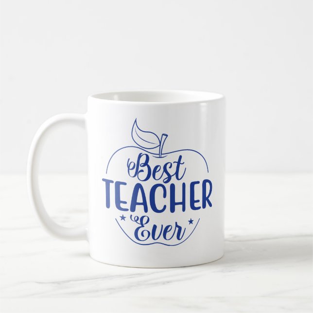 Caneca De Café Melhor Professora Da Apple Personalizada (Esquerda)