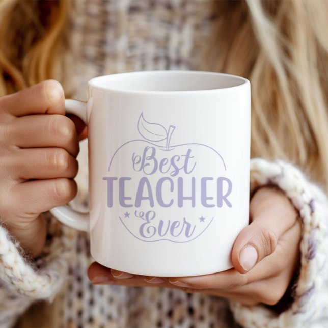 Caneca De Café Melhor Professora Da Apple Personalizada (Criador carregado)