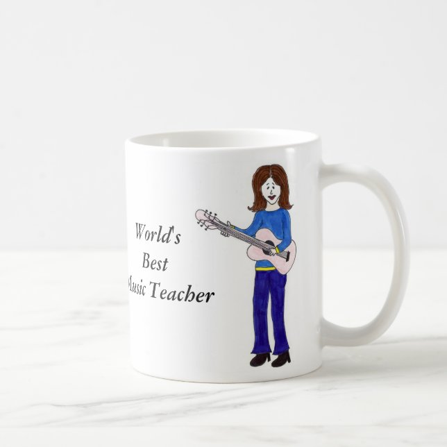 Caneca De Café Melhor Professora de Música do Mundo (Direita)