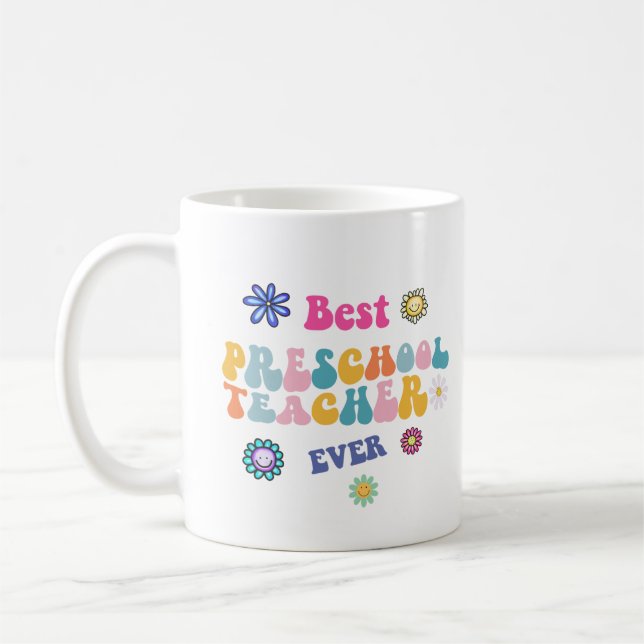 Caneca De Café Melhor Professora De Pré-Escolas (Esquerda)