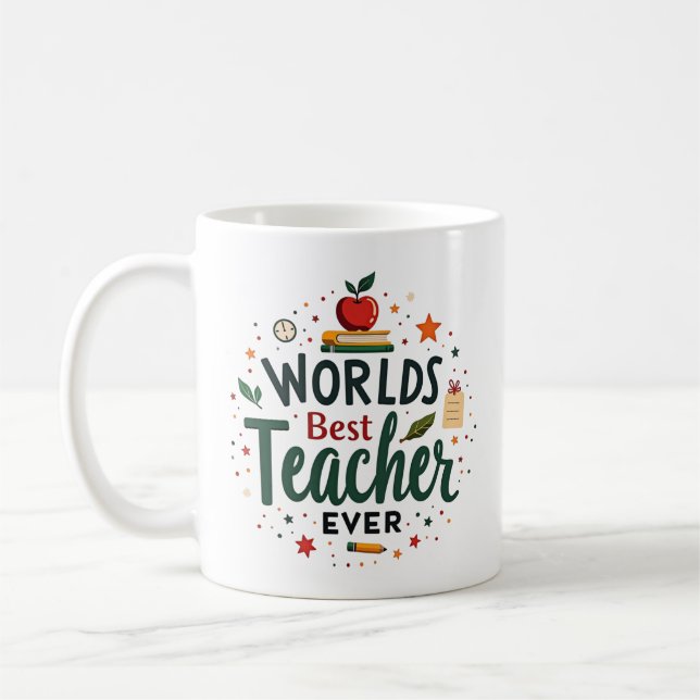 Caneca De Café Melhor Professora do Mundo - Personalizado (Esquerda)