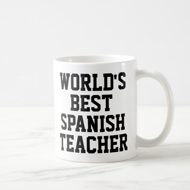 Caneca De Café Melhor Professora Espanhola do Mundo - Gift Mug (Direita)