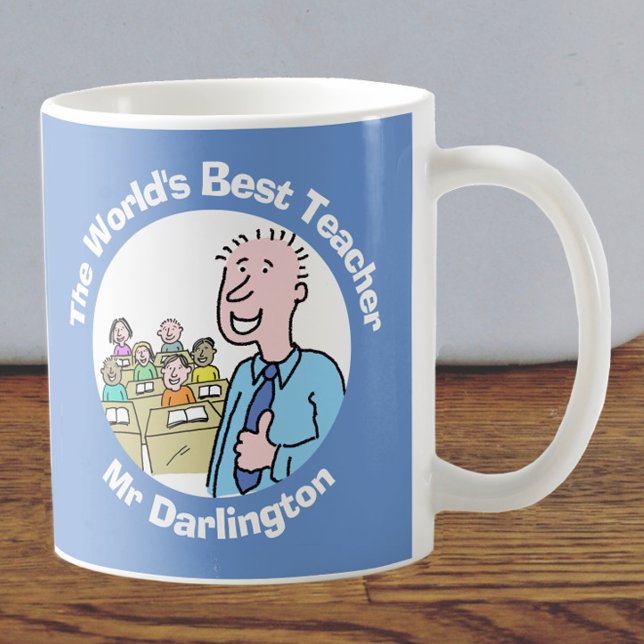 Caneca De Café Melhor Professora Masculina do Mundo (Criador carregado)