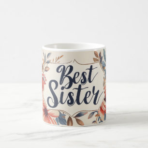 Caneca De Café Melhor Quadro de Flor Irmã