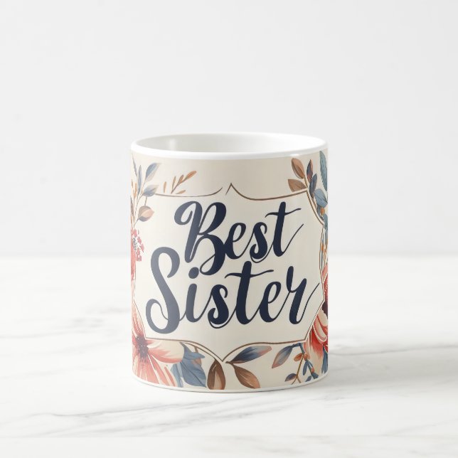 Caneca De Café Melhor Quadro de Flor Irmã (Centro)