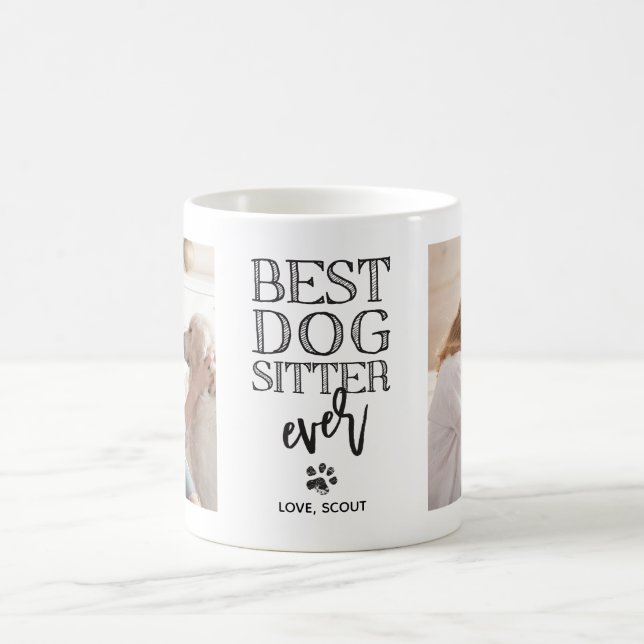 Caneca De Café Melhor Sitente de Cachorro Personalizado Moderno (Centro)