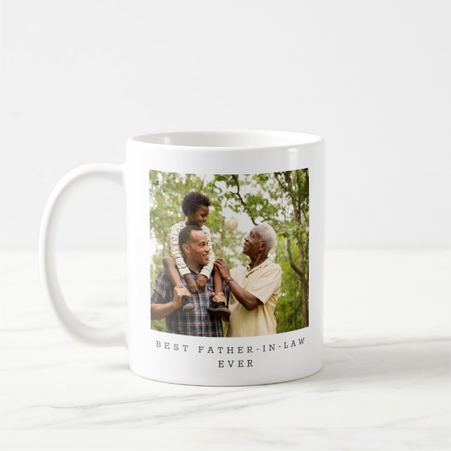 Caneca De Café Melhor sogro de sempre foto personalizada (Esquerda)