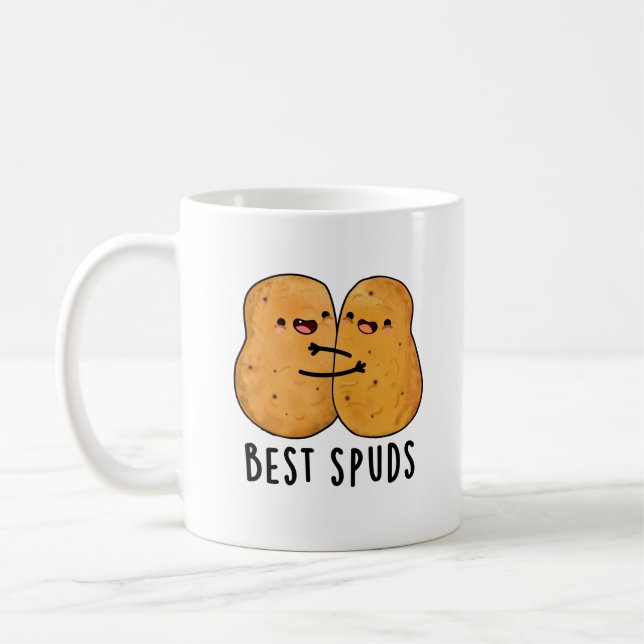 Caneca De Café Melhor Spuds Engraçados Melhores Amigos Batata Pun (Esquerda)