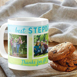 Caneca De Café Melhor Stepdad Ever 3 Foto Pintada Brushaft