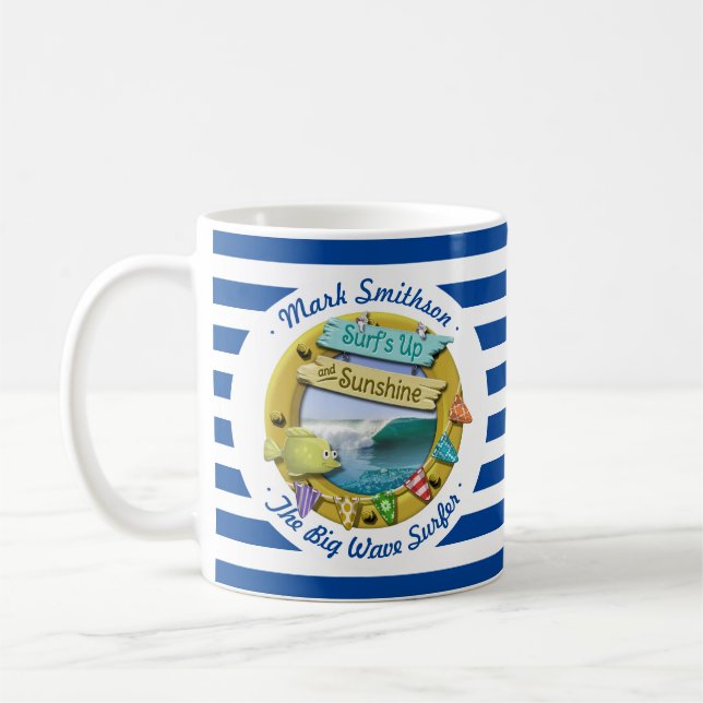 Caneca De Café Melhor Surfista Espingarda Náutica Marinho Solar P (Esquerda)